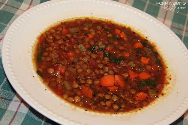 Healthy Crock Pot Lentil Soup | Happy Being Healthy